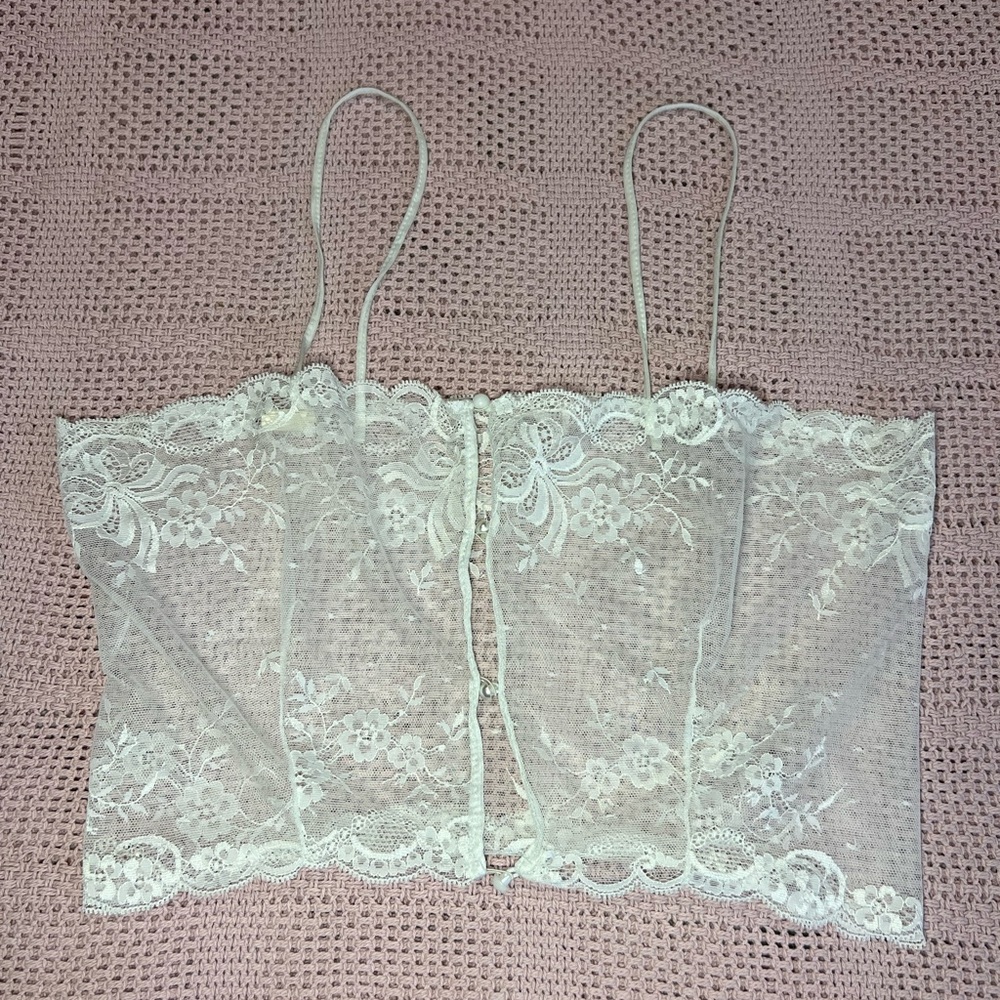 Vintage Victoria's Secret White Lace Top